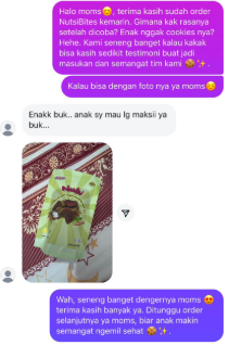 Bukti chat testimoni dari pelanggan
