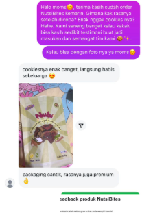 Bukti chat testimoni dari pelanggan
