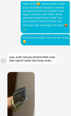 Bukti chat testimoni dari pelanggan